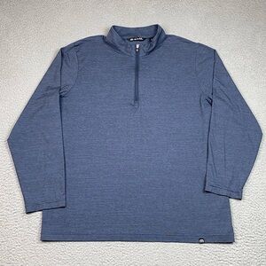 Travis Mathew Men's Size XL Blue Long Sleeve 1/4 Zip Pullover Golf Shirt Stretch
